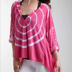 💕HP💕Pink tie dye oversized hoodie top